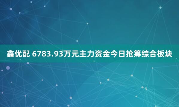 鑫优配 6783.93万元主力资金今日抢筹综合板块