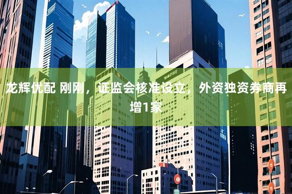龙辉优配 刚刚，证监会核准设立，外资独资券商再增1家